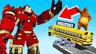 Grizzy The Lemmings || Cars vs Hulkbuster | Challenge in Teardown Game | Alumota Bhalu