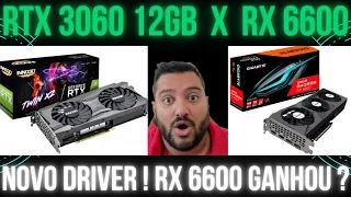 SURPRESA ! Testamos RX 6600 com novo driver e deu bom ? RTX 3060 12GB VS RX 6600 em Julho 2023