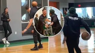 Blake Griffin & Marcus Smart w/ INTERESTING Warmup at Celtics Shootaround 😂