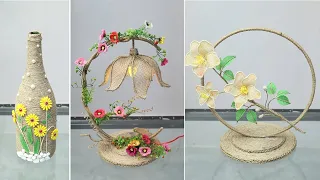 6 Incredible jute Craft Ideas decorate your home by lowest cost:lamp,bottle..