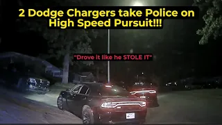 2 Dodge Chargers take Police on High Speed Pursuit #police #dashcam  #charger#FYP