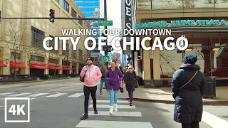 [4K] CHICAGO - Walking Tour Downtown, Illinois Street & Grand Avenue, Illinois, Travel, USA