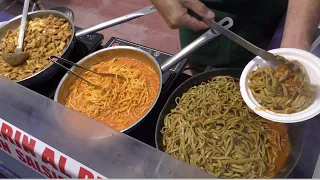 Italy Street Food. Sausage Sauce Pasta and Beef Sauce Dumplings