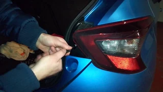 How to change the rear brake/turn signal/reverse light Nissan Micra K14 2017 (English Subtitle)