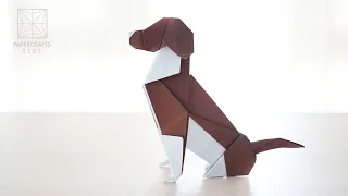 Origami Beagle Dog (Seth Friedman) 折り紙 Oригами Oριγκάμι 折纸 摺紙 พับ 종이접기