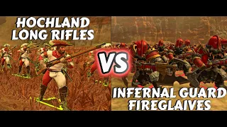 Who Will Win? Hochland Long Rifles or Infernal Guard Fireglaives in Warhammer Total War 3!