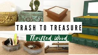 TRASH TO TREASURE thrifted wood gift ideas + FOUND HAUNTED jewelry box!!