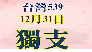 12月31日台灣1231今彩539-獨支