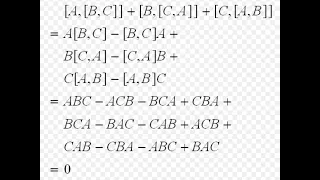 Cummutator in mathematics( Jacobi Identity and the calculation)