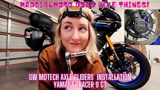 Yamaha Tracer 9 GT - SW Motech Axle and Swing Arm Sliders Installation