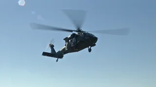 Army Black Hawk Helicopter Lands at KU Hospital