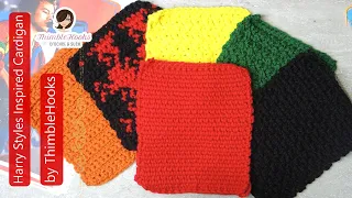 Red Square & CROCHET Waistcoat Stitch Tutorial HARRY STYLES Cardigan / How to do it