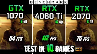 GTX 1070 vs RTX 4060 Ti (16GB) vs RTX 2070 // 1080p // Gaming Test in 10 Games // Benchmark