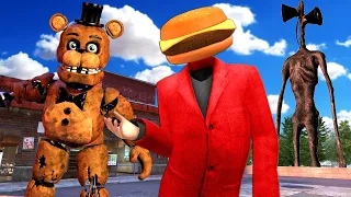 FNAF Animatronics & SIREN Head Are Chasing Us in Gmod! (Garry's Mod RP Movie)