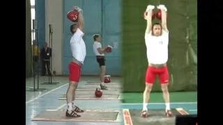 Sergey Merkulin - kettlebell sport jerk technique (front view, side view)