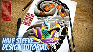 How to design a Japanese tattoo sleeve - How to draw tattoos