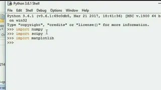 instal python, numpy, scipy and matplotlib