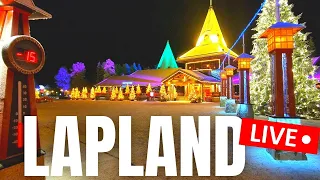 🔴 Lapland LIVE - Walk Around Santa Claus Village At Night