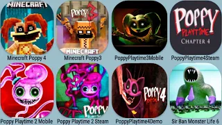 Poppy Playtime Chapter 3 Mobile, Poppy Playtime 4 Minecraft New Game, Poppy 2, Poppy Mod,Sir Ban Mo6