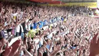 Leeds fans at Forest 73rd minute