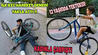 İLK DEFA HAREKET DENEDİ TAKLA ATTI ! 15 ARKADAŞ SERSERİ STİL TAKILMACA / BİSİKLET VLOG