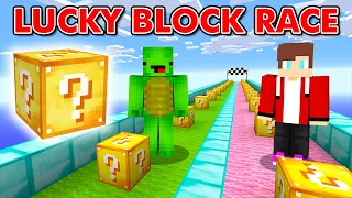 Playing A LUCKY BLOCK RACE in Minecraft