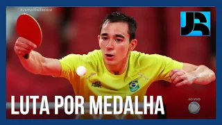 Hugo Calderano é o primeiro brasileiro a se classificar para as quartas-de-final do tênis de mesa