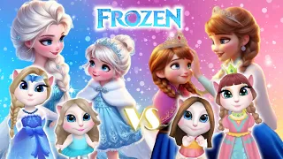 My talking angela 2 | Frozen | Mother's day | Anna and Elsa And her daughters 💓 Cosplay