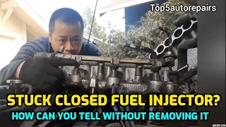 Signs of stuck closed fuel injector (clogged)