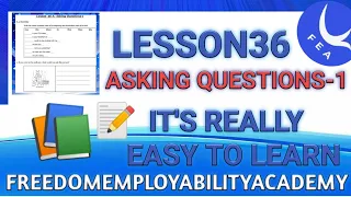 FEA BOOK LESSON36:A ASKING QUESTIONS-1RULAR+URBAN.#freedomemployabilityacademy #englishgrammar #fea