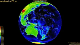 Asian Pacific Ocean, sea level change 0 - -4000 m, fast