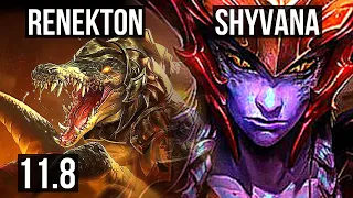 RENEKTON vs SHYVANA (TOP) | 10/1/10, 1900+ games, 1.6M mastery, Godlike | KR Diamond | v11.8