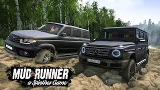 БИТВА ВНЕДОРОЖНИКОВ! УАЗ ПАТРИОТ ПРОТИВ ГЕЛИКА НА БЕЗДОРОЖЬЕ! SpinTires: Mudrunner