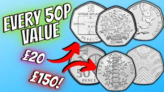 What is EVERY 50p Coin REALLY Worth?? (UK Circulation)