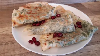 GÖYƏRTİ QUTABI AZƏRBAYCAN MƏTBƏXİ.AZERBAIJANI CUISINE QUTAB. КУТАБЫ С ЗЕЛЕНЬЮ АЗЕРБАЙДЖАНСКАЯ КУХНЯ.