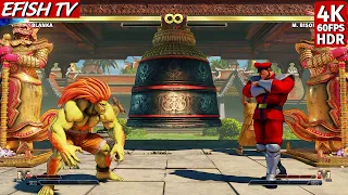 Blanka vs M. Bison (Hardest AI) - Street Fighter V | 4K 60FPS HDR