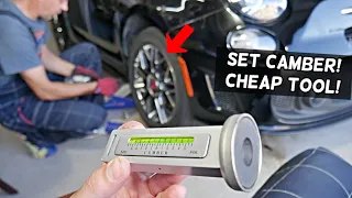 HOW TO ADJUST FRONT WHEEL CAMBER WITH CHEAP TOOL
