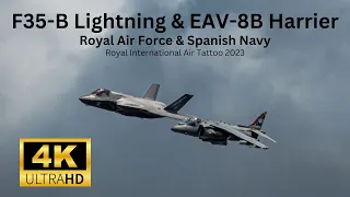 An Iconic Hover Duo! - (RAF)F35-B & (Spanish Navy)EAV-8B Harrier - RIAT 2023 - Full Demo + Photos