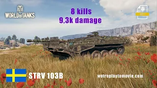 WOT World of Tanks Strv 103B - 8 kills 9,3k damage