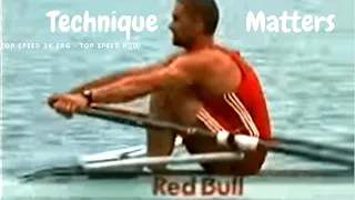 Optimizing rowing technique for maximum speed.