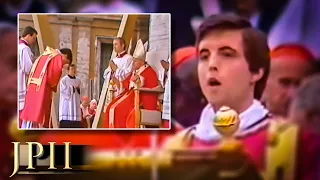 Then-Deacon Robert Reed Chants Gospel at 1985 Pentecost Mass with Pope St. John Paul II