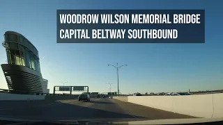 Woodrow Wilson Memorial Bridge I-95/I-495 (Capital Beltway) Southbound - 4K Drive Over the Potomac