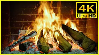 10 Hours of Relaxing Fireplace & Crackling Fire Sounds 🔥🔥 4K ULTRA HD Fireplace with Burning Logs