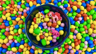 Satisfying Video I Mixing Candy in Bathtub with Rainbow Skittles and Magic Slime I Cutting ASMR