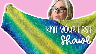 How to Knit a Triangle Shawl for Beginners | 4 Easy Steps!