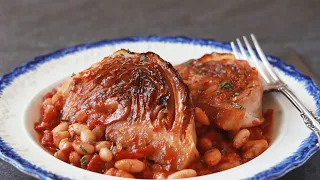 Braised Cabbage with Cannellini Beans