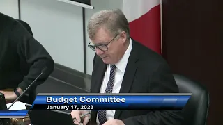 Budget Subcommittee at City Hall 9:30 AM - January 17, 2023