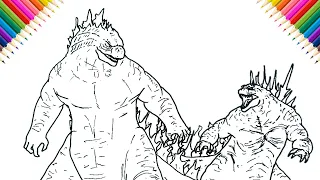 How to Draw Godzilla Minus One vs Godzilla Legendary