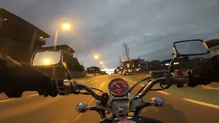 Running evening errands with my Honda VT750S