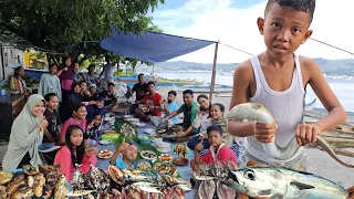 Mancing Ikan Cakalang buat makan bersama Warga di Pantai Leihitu Ambon #part3
